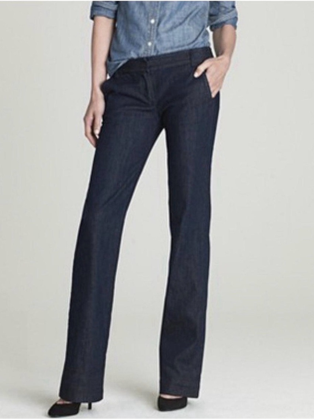J. Crew Dark Indigo Wide-Leg Jeans